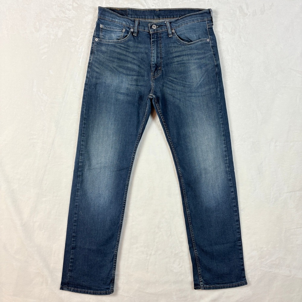 Levi's 505 Regular Fit Jeans Mens W33 L32 Blue Good Stretch Straight Leg